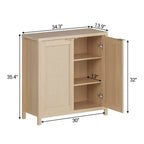 COZONY 34 Buffet Bahut en Rotin avec Étagères Réglables, Meuble de Rangement Autonome pour Salle à Manger, Cuisine, Couloir, Décoration Bohème