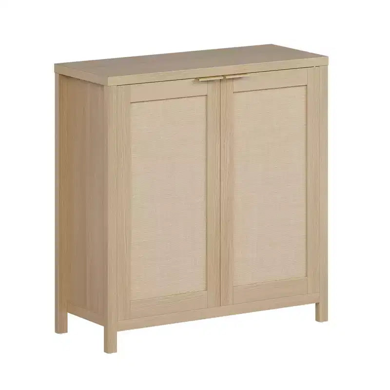 COZONY 34 Buffet Bahut en Rotin avec Étagères Réglables, Meuble de Rangement Autonome pour Salle à Manger, Cuisine, Couloir, Décoration Bohème