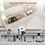 Coiffeuse Acekool avec miroir, station de recharge, 3 tiroirs, meuble et étagères ouvertes, coiffeuse pour chambre, blanche