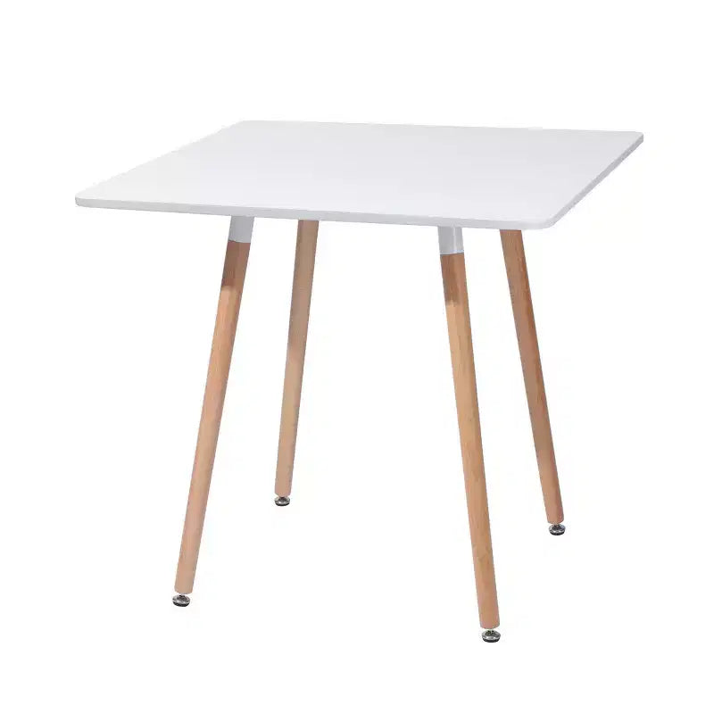 HomeRoots Table à manger carrée 32 en bois massif et bois naturel blanc