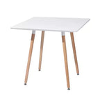 HomeRoots Table à manger carrée 32 en bois massif et bois naturel blanc