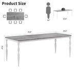 Table de salle à manger rectangulaire pour 6 personnes, table de cuisine rustique de 180 cm avec grand plateau