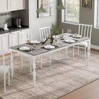 Table de salle à manger rectangulaire pour 6 personnes, table de cuisine rustique de 180 cm avec grand plateau