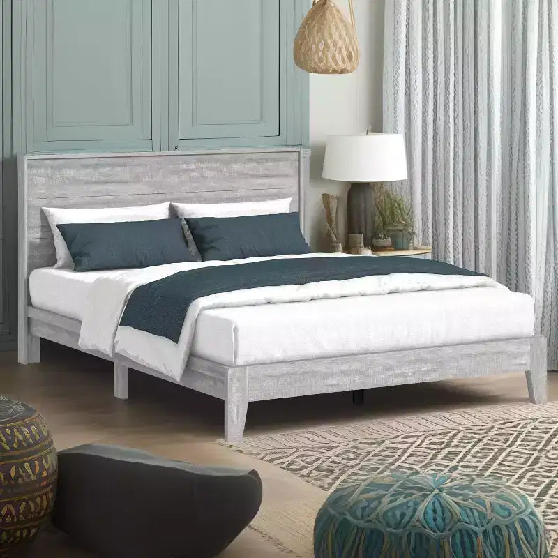 Lit de luxe Galano Queen Payne avec tête de lit Chêne gris poussiéreux