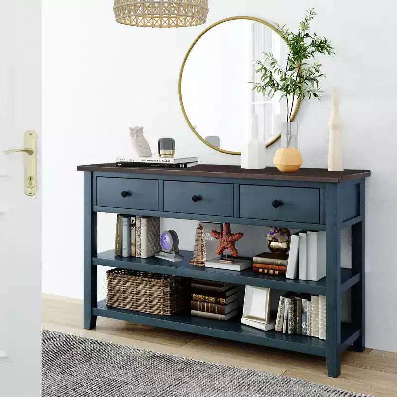 Console GDFStudio Peggy 50 avec tiroirs et étagères ouvertes
