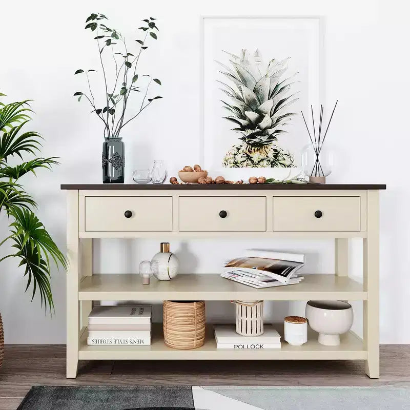 Console GDFStudio Peggy 50 avec tiroirs et étagères ouvertes