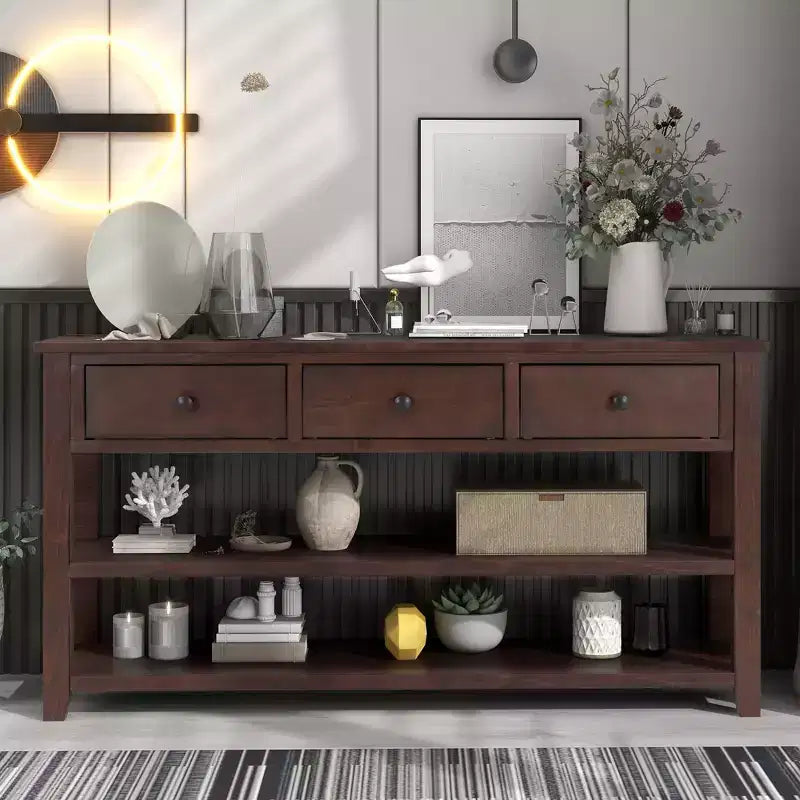 Console GDFStudio Peggy 50 avec tiroirs et étagères ouvertes