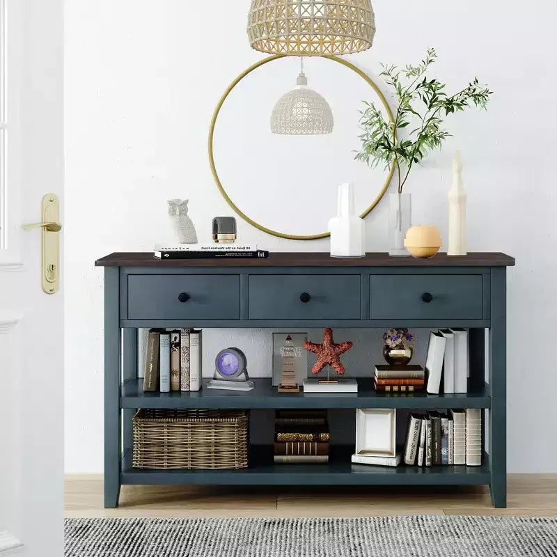 Console GDFStudio Peggy 50 avec tiroirs et étagères ouvertes