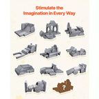 Canapé de jeu modulaire VEVOR pour enfants, canapé-lit sectionnel pour tout-petits avec accoudoirs, éponge 28D et poil court, canapé modulaire convertible pour enfants, 14 pièces, gris