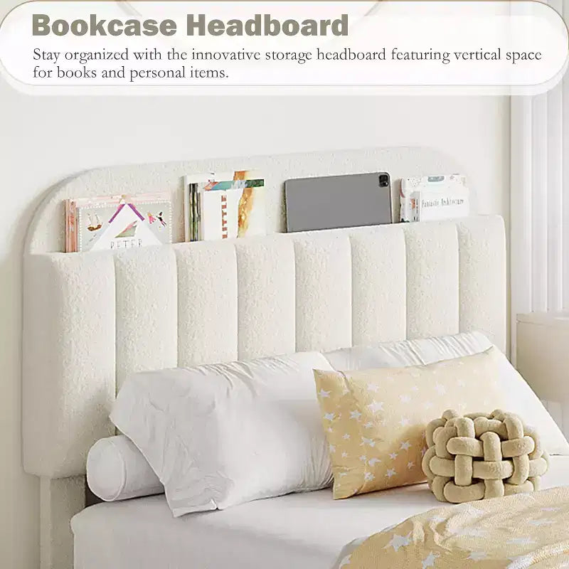 Cadre de lit double/double XL COZONY avec tiroirs de rangement