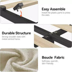 Cadre de lit double/double XL COZONY avec tiroirs de rangement