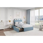 Cadre de lit double/double XL COZONY avec tiroirs de rangement