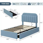 Cadre de lit double/double XL COZONY avec tiroirs de rangement