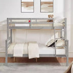 Lit superposé MAYEERTY deux places avec échelle, cadre en bois avec barrière de sécurité haute pour enfants, pas besoin de sommier.