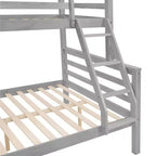 Lit superposé MAYEERTY deux places avec échelle, cadre en bois avec barrière de sécurité haute pour enfants, pas besoin de sommier.