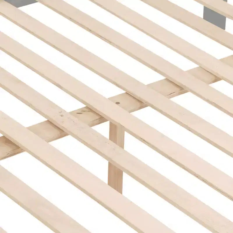 Lit superposé MAYEERTY deux places avec échelle, cadre en bois avec barrière de sécurité haute pour enfants, pas besoin de sommier.