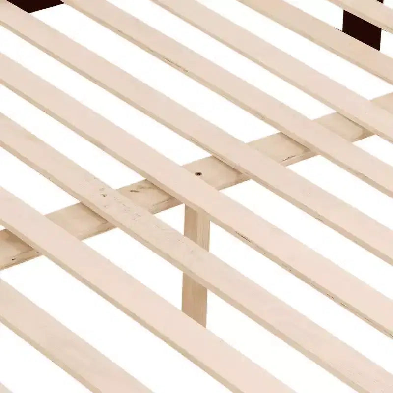 Lit superposé MAYEERTY deux places avec échelle, cadre en bois avec barrière de sécurité haute pour enfants, pas besoin de sommier.