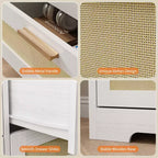 Commode à 12 tiroirs pour chambre, commode moderne en rotin, meuble de rangement en bois avec tiroirs et poignées, pour chambre d'enfant, entrée, salon