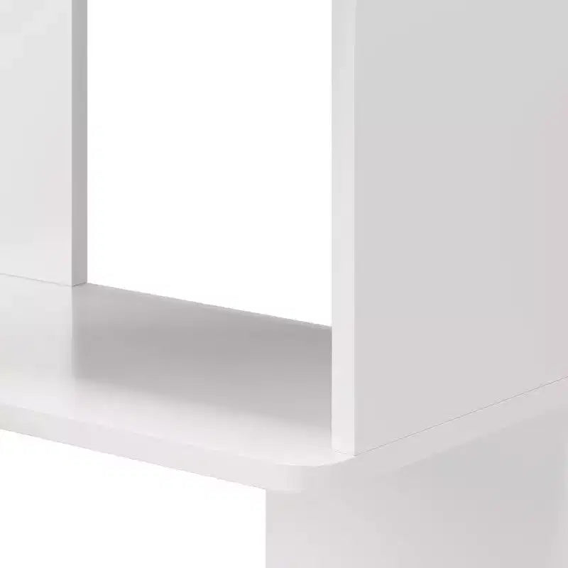 Étagère d'angle Karl, blanche, 6 niveaux, en forme de L
