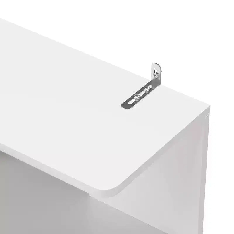 Étagère d'angle Karl, blanche, 6 niveaux, en forme de L