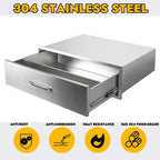 Tiroirs de cuisine extérieure, Commode, Tiroir de barbecue en acier inoxydable, Tiroir encastrable pour îlots de cuisine extérieure et barbecue, Entièrement assemblé