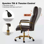 Chaise de bureau ergonomique pivotante à 360 degrés Norbert Mid-century avec support lombaire | HULALA HOME