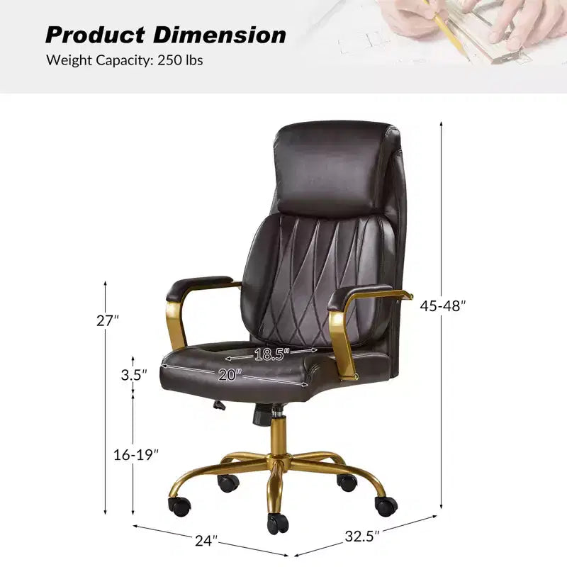 Chaise de bureau ergonomique pivotante à 360 degrés Norbert Mid-century avec support lombaire | HULALA HOME