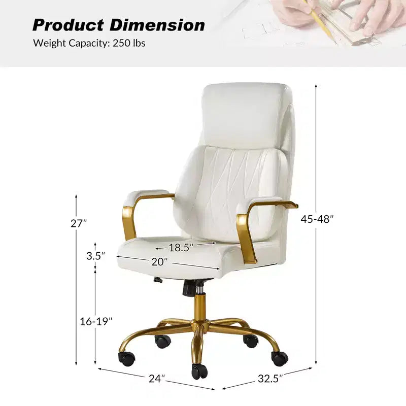 Chaise de bureau ergonomique pivotante à 360 degrés Norbert Mid-century avec support lombaire | HULALA HOME