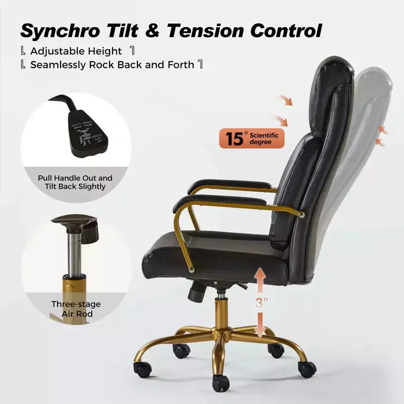 Chaise de bureau ergonomique pivotante à 360 degrés Norbert Mid-century avec support lombaire | HULALA HOME