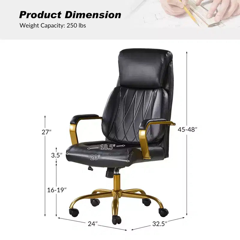 Chaise de bureau ergonomique pivotante à 360 degrés Norbert Mid-century avec support lombaire | HULALA HOME
