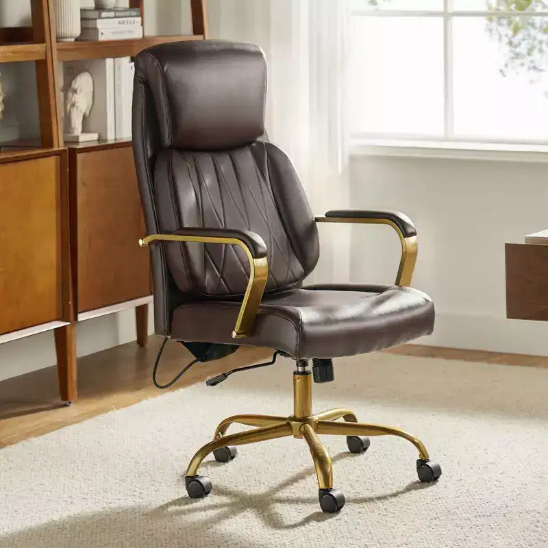 Chaise de bureau ergonomique pivotante à 360 degrés Norbert Mid-century avec support lombaire | HULALA HOME