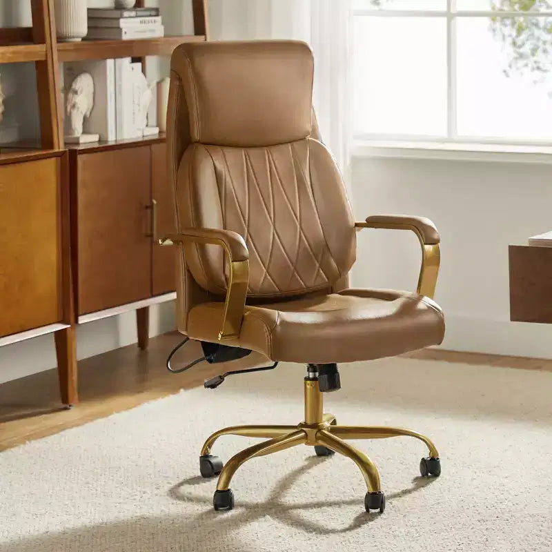 Chaise de bureau ergonomique pivotante à 360 degrés Norbert Mid-century avec support lombaire | HULALA HOME