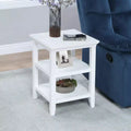 HomeStock Belmont End Table with Shelves Modern Three-Tier Storage Accent Table Solid and Manufactured Wood Versatile Nightstand Table