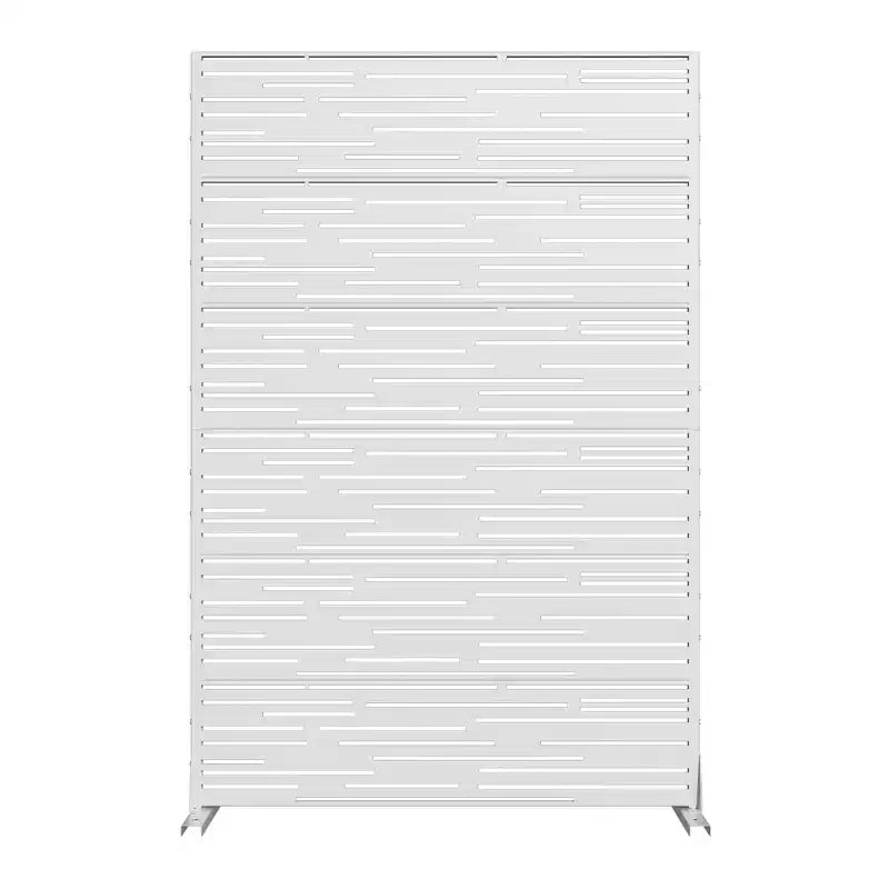 MAYEERTY Écrans métalliques blancs type ombre et lumière Séparateur extérieur et intérieur avec paravent décoratif autoportant pour balcon