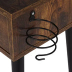 Ensemble de coiffeuse quatre tiroirs en mélamine stratifiée avec pieds en bois massif et plateau en panneau de densité Fire Cloud