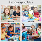 Table et 6 chaises pour enfants GustoWave, ensemble de table et 6 chaises pour tout-petits réglables en hauteur de 119 cm avec pieds antidérapants