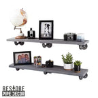 Étagères Riverstone grises de 36 po avec supports en L par Pipe Decor