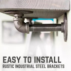 Étagères Riverstone grises de 36 po avec supports en L par Pipe Decor