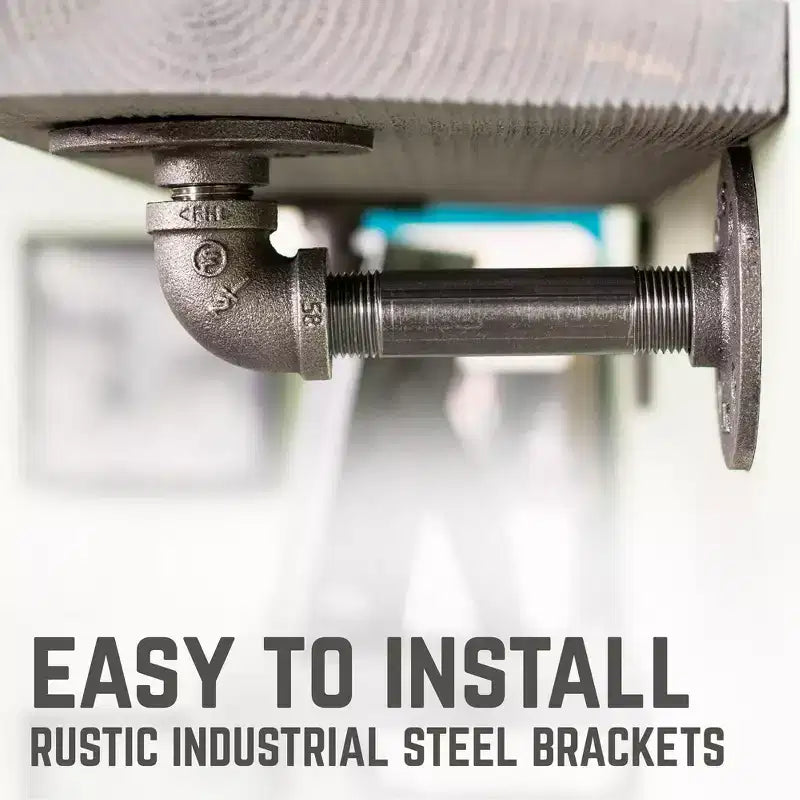 Étagères Riverstone grises de 36 po avec supports en L par Pipe Decor