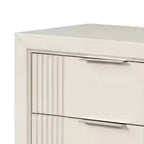 Table de chevet Royal Hampton, 2 tiroirs, bois massif finition blanc antique, 68,5 cm