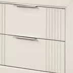 Table de chevet Royal Hampton, 2 tiroirs, bois massif finition blanc antique, 68,5 cm