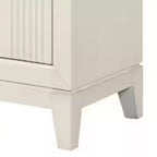 Table de chevet Royal Hampton, 2 tiroirs, bois massif finition blanc antique, 68,5 cm