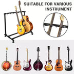 Support de guitare multi-places sur roulettes, support de guitare pliable à 7 emplacements avec rembourrage en caoutchouc antidérapant, support de rangement pour guitares pour la maison, le groupe ou la scène