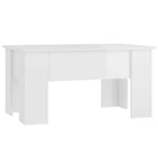 Table basse Blanc brillant Bois d'ingénierie Moyen