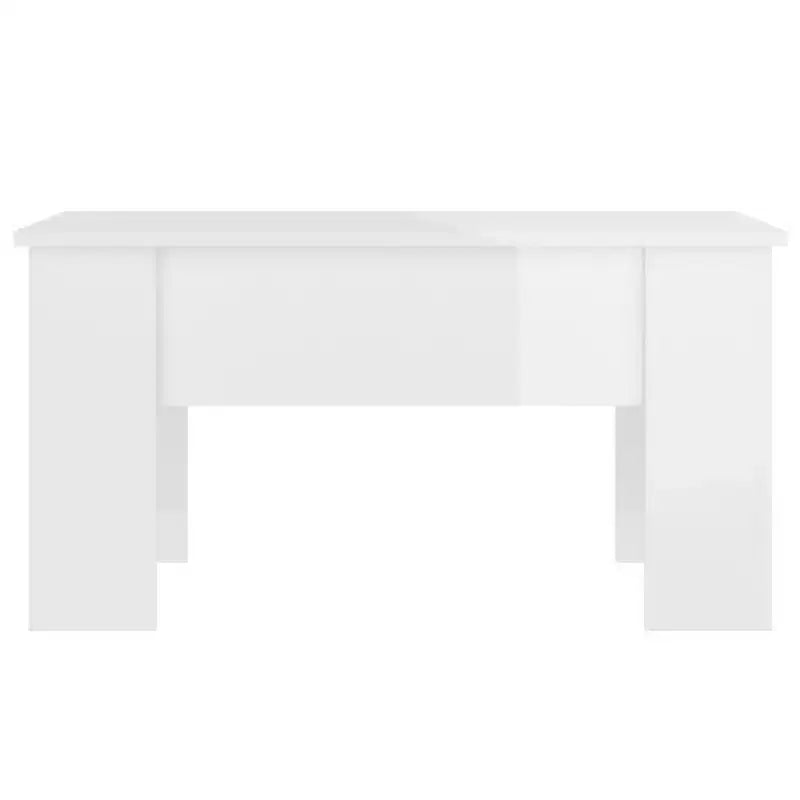 Table basse Blanc brillant Bois d'ingénierie Moyen