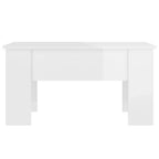 Table basse Blanc brillant Bois d'ingénierie Moyen