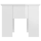 Table basse Blanc brillant Bois d'ingénierie Moyen