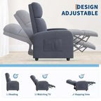 Fauteuil Inclinable Paresseux Garvee, Siège Unique, Réglable de 90 à 150°, Amélioré avec Poche Latérale, Accoudoirs Larges et Assise Rembourrée