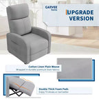 Fauteuil Inclinable Paresseux Garvee, Siège Unique, Réglable de 90 à 150°, Amélioré avec Poche Latérale, Accoudoirs Larges et Assise Rembourrée
