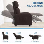 Fauteuil Inclinable Paresseux Garvee, Siège Unique, Réglable de 90 à 150°, Amélioré avec Poche Latérale, Accoudoirs Larges et Assise Rembourrée